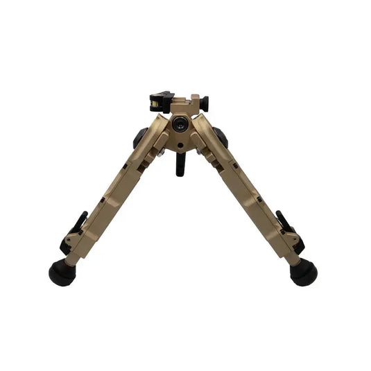 Bipiede AccuTac BR-4 G2 QD FDE – Vista frontale bassa gambe aperte precision rifle | ZEM