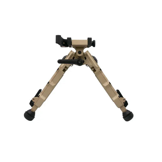 Bipiede AccuTac WB-4 QD FDE – Vista frontale gambe aperte in alluminio aeronautico | ZEM