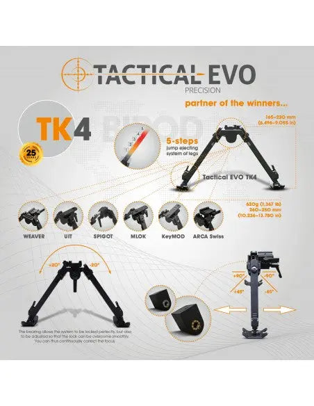 Load image into Gallery viewer, Bipiede TACTICAL EVO TK4 6,5-9&quot; TACTICAL EVO

