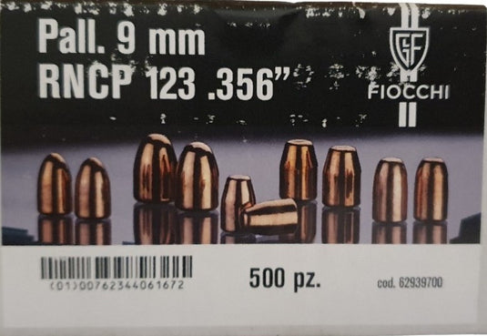 Palle 9 mm Ramate 123 gr. RNCP - FIOCCHI