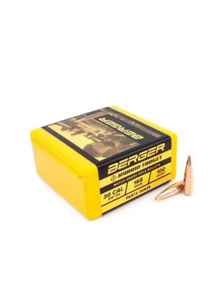 Carica immagine in Galleria Viewer, Palle Berger .30 Cal 168GR Hybrid Target – Confezione 100 pz. per ricarica precision rifle | ZEM
