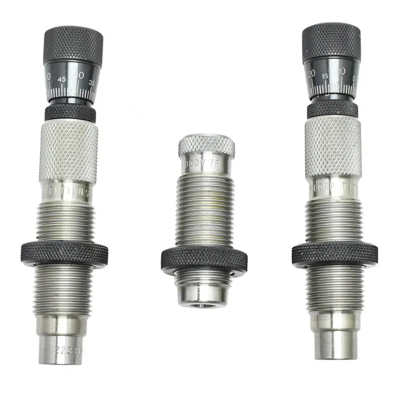 Load image into Gallery viewer, Redding Competition Bushing Neck Die Set 58155 – dettaglio 3 matrici: neck sizing die, body die e competition seating die

