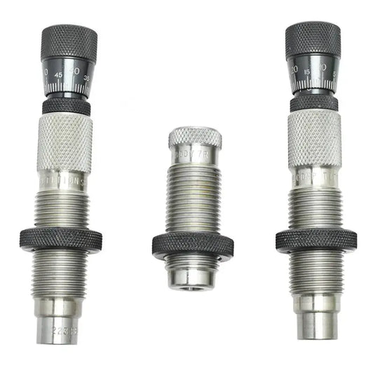 Redding Competition Bushing Neck Die Set 58155 – dettaglio 3 matrici: neck sizing die, body die e competition seating die