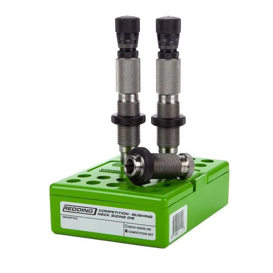 Redding Competition Bushing Neck Die Set cod. 58155 – set 3 matrici precisione con scatola verde e seating micrometrico