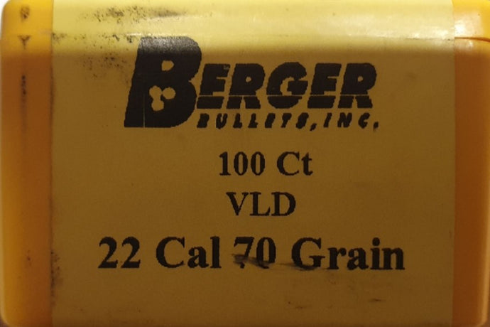 BERGER BALLS .22 - 70GR VLD 100PCS.