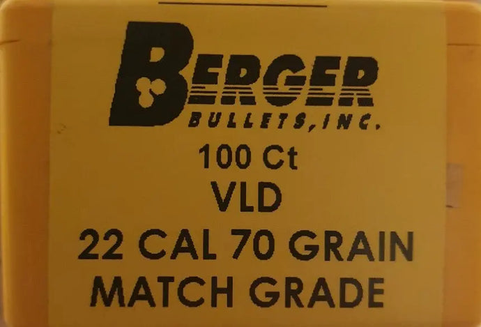 Palle BERGER .22 - 70GR Match Grade VLD 100pz. BERGER
